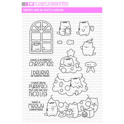 Clearly Besotted Clear Stamps - Merry Mix & Match Meow